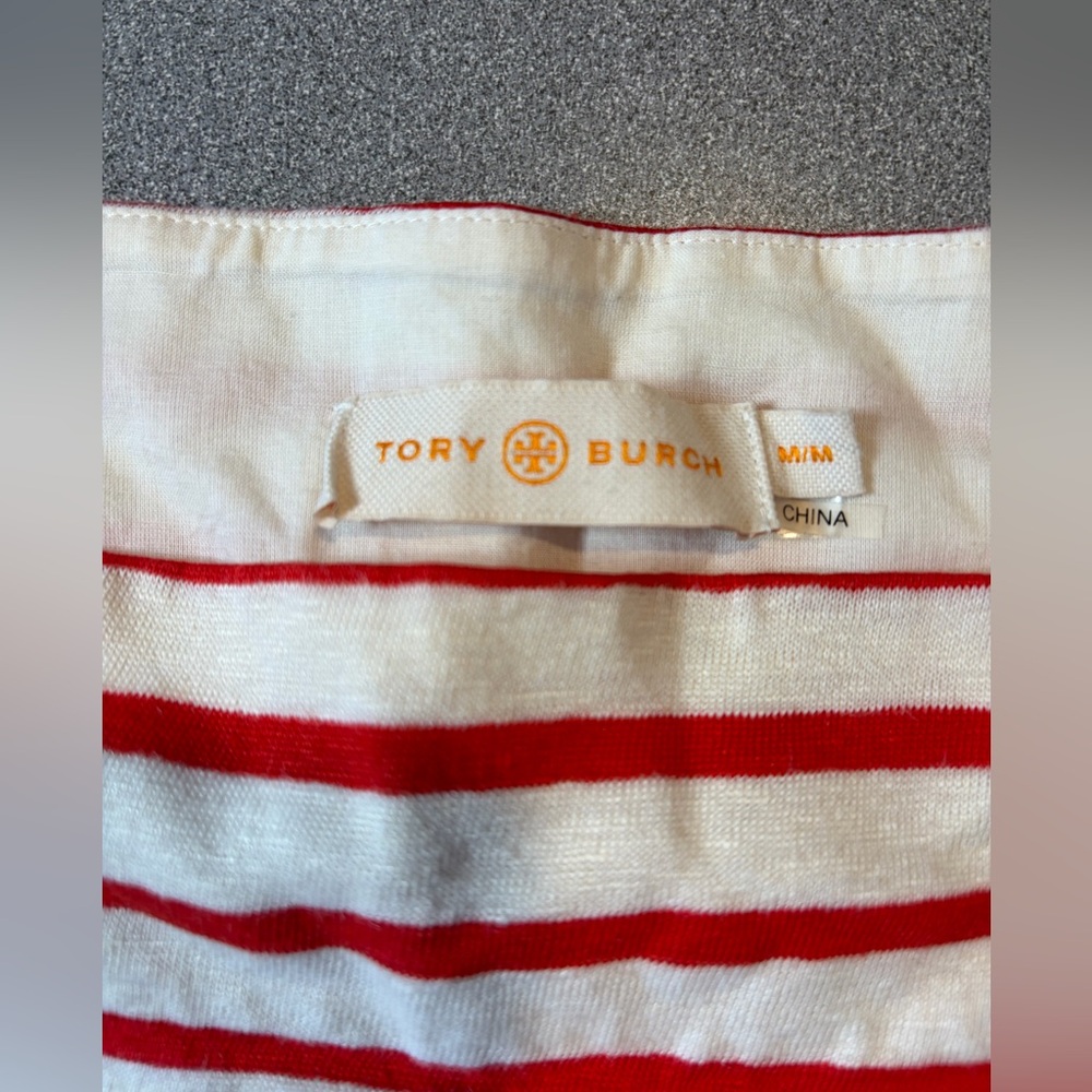 TORY BURCH Drop Waist Nautical Linen‎ Shift Dress - Size M. - Picture 3 of 7